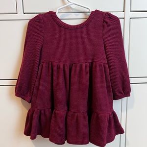 Long sleeve waffle dress with matching diaper cover